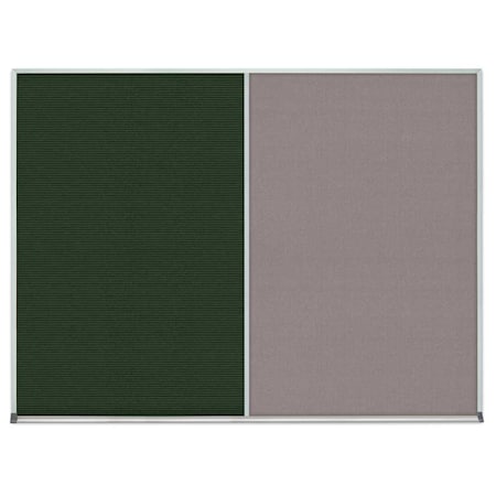 United Visual Products Double Door Radius Corkboard, 48"x36", Bla UV7003RC-BLACK-SURF